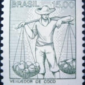 Selo postal do Brasil de 1978 Vendedor de coco