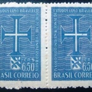 Par de selos postais de 1959 Colóquio Internacional