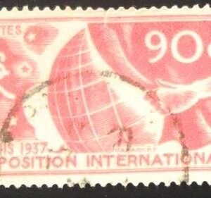 Selo postal da França de 1936 Globe 90c