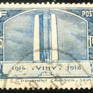 Selo postal da França de 1936 Canadian Vimy Monument