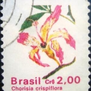 Selo postal do Brasil de 1990 Paineira-chorisia