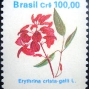 Selo postal do Brasil de 1990 Erythrina M B