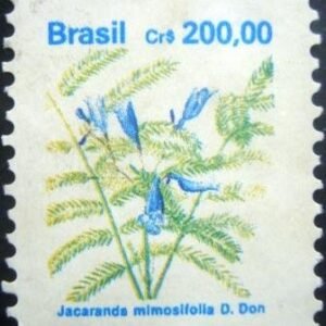 Selo postal regular emitido no Brasil em 1991Jacaranda mimosifolia
