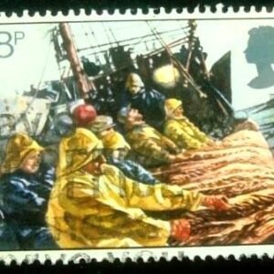 Selo postal do Reino Unido de 1981 Hauling in Trawl Net