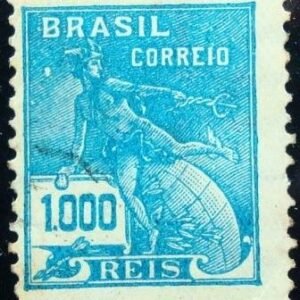 Selo postal do Brasil de 1929 Mercúrio 1000