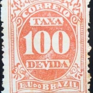 Selo postal de 1893 Tipo Cifra Novo Modelo 100