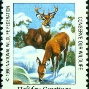 Selo cinderela de 1990 White Tailed Deer