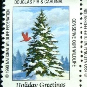 Selo cinderela de 1990 Douglas Fir & Cardinal