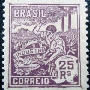 Selo postal do Brasil de 1920 Indústria 25
