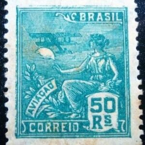 Selo postal do Brasil de 1937 Aviação 50