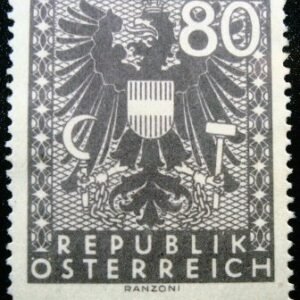 Selo postal da Áustria de 1945 Coat of Arms 80