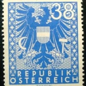 Selo postal da Áustria de 1945 Coat of Arms 38 N sev