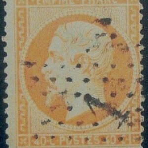 Selo postal da França de 1868 Louis Napoleon 40c