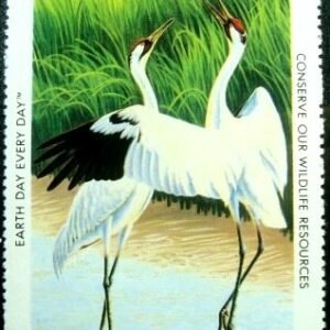 Selo National Wildlife Federation de 1990 Whooping Craner
