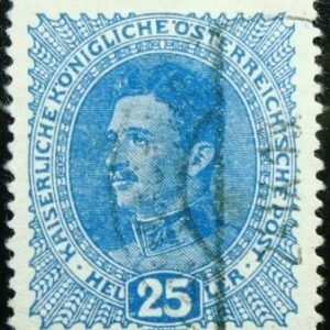 Selo postal da Áustria de 1917 Emperor Karl I 25
