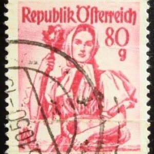 Selo postal da Áustria de 1958 Styri U sev