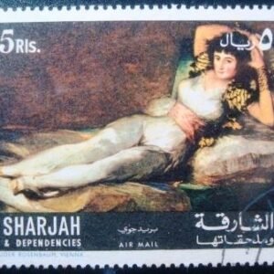 Selo postal de Sharjah de 1967 The clothed Maja