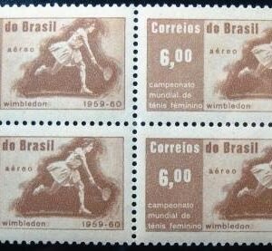 Quadra de selos postais do Brasil de 1960 Maria Ester Bueno
