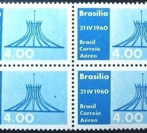 Quadra de selos postais do Brasil de 1960 Catedral
