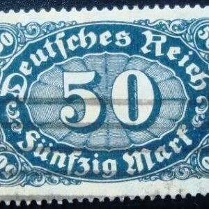 Selo postal da Alemanha Reich de 1922 Mark Numeral 50 - U