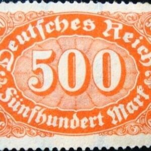 Selos postal da Alemanha Reich de 1923 Mark Numeral 500 - 251 N