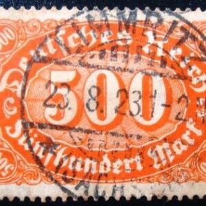 Selos postal da Alemanha Reich de 1923 Mark Numeral 500 - 251 U