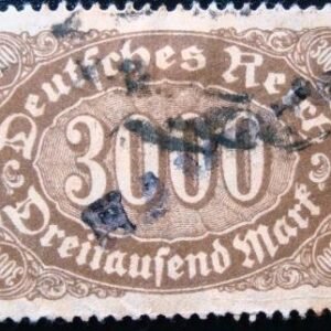 Selos postal da Alemanha Reich de 1923 Mark Numeral 3000 - U