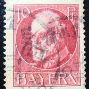 Selo postal da Alemanha Bavária de 1916 King Ludwig III 10