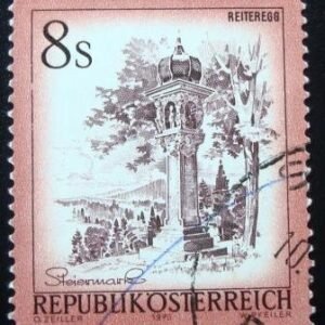Selo postal da Áustria de 1976 Wayside cross in Reiteregg
