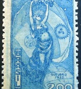 Selo postal do Brasil de 1933 Presidente Justo 200rs M