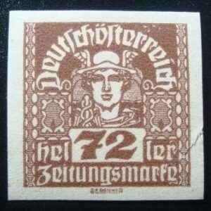 Selo postal da Áustria de 1921 Mercury 72 n