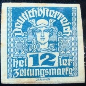 Selo postal da Áustria de 1920 Mercury 12