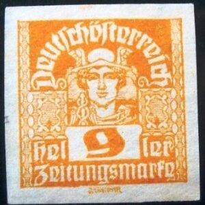 Selo postal da Áustria de 1921 Mercury 9