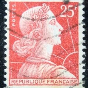 Selo postal da França 1959 Marianne de Muller 25