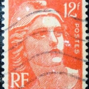 Selo postal da França 1951 Marianne type Gandon 12