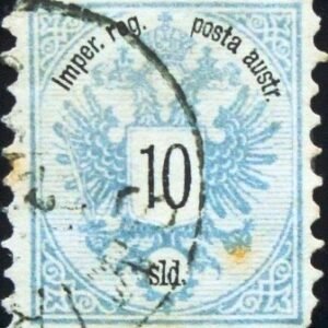 Selo postal da Áustria de 1883 Coat of arms 10 sld U