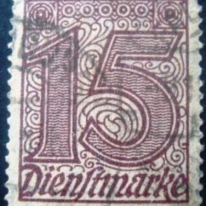 Selo postal da Alemanha de 1920 Official Stamp 15