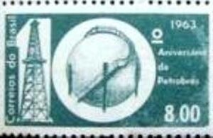 Selo postal do Brasil de 1963 Petrobrás- C 499 M