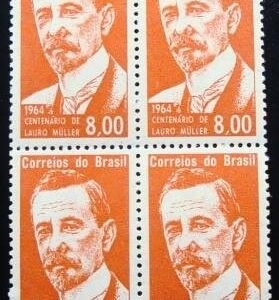Quadra de selos postais do Brasil de 1964 Lauro Müller