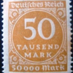 Selo postal da Alemanha Reich de 1923 Value in Circle 50 N