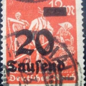 Selo postal da Alemanha Reich de 1923 Surcharge - 20T on 12m