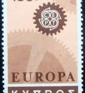 Selo postal do Chipre de 1967 EUROPA/CEPT 1967 Cogwheel 20