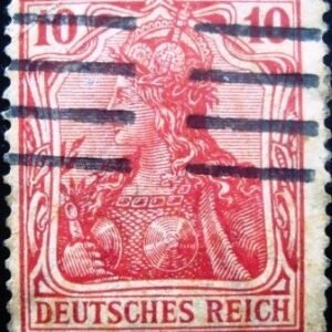 Selo postal da Alemanha Reich de 1905 Germania 10 Ia
