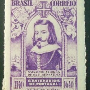 Selo postal do Brasil de 1941 Salvador Benevides P M