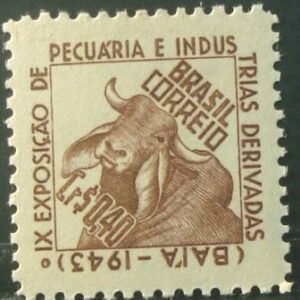 Selo postal de 1943 Exposição Pecuária