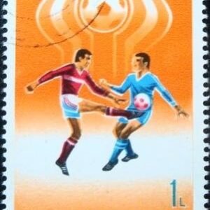 Selo postal da Romênia de 1978 Football World Cup Argentina