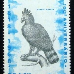 Selo postal do Brasil de 1968 Harpia N