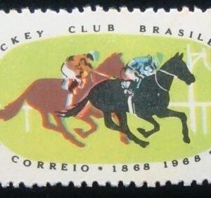 Selo postal do Brasil de 1968 Jockey Club M