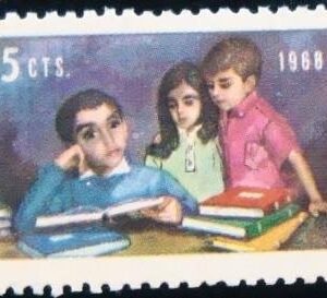 Selo postal do Brasil de 1968 Semana do Livro M