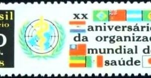 Selo postal do Brasil de 1968 OMS M